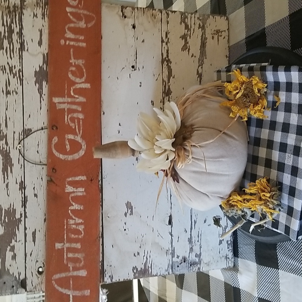 Tan Cotton fabric stuffed pumpkin decor/fall decoration